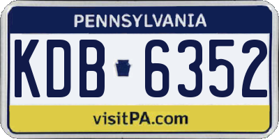 PA license plate KDB6352