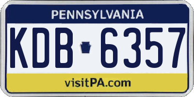 PA license plate KDB6357