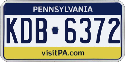 PA license plate KDB6372