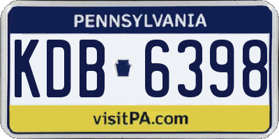 PA license plate KDB6398