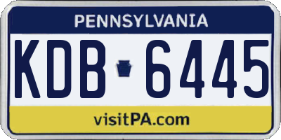 PA license plate KDB6445