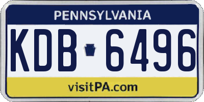 PA license plate KDB6496