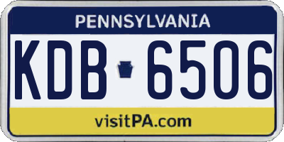 PA license plate KDB6506