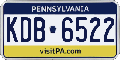 PA license plate KDB6522