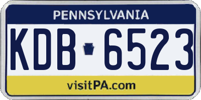 PA license plate KDB6523