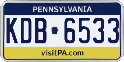 PA license plate KDB6533