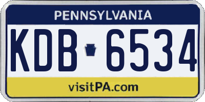 PA license plate KDB6534