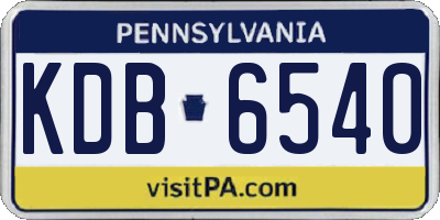 PA license plate KDB6540