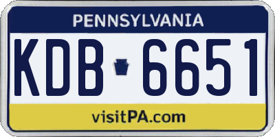 PA license plate KDB6651