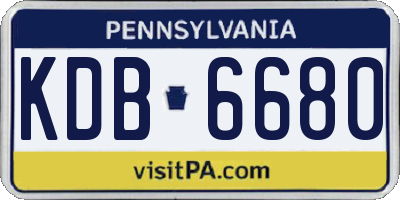 PA license plate KDB6680