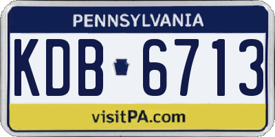 PA license plate KDB6713