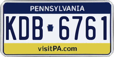 PA license plate KDB6761