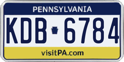 PA license plate KDB6784