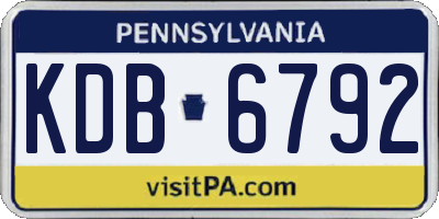 PA license plate KDB6792