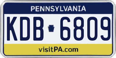 PA license plate KDB6809