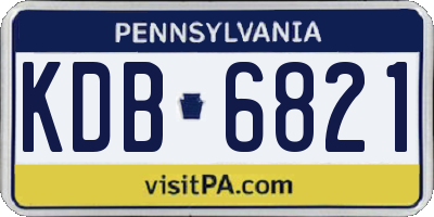 PA license plate KDB6821