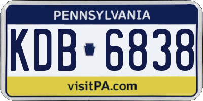 PA license plate KDB6838