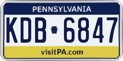 PA license plate KDB6847