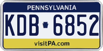 PA license plate KDB6852
