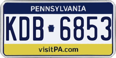 PA license plate KDB6853