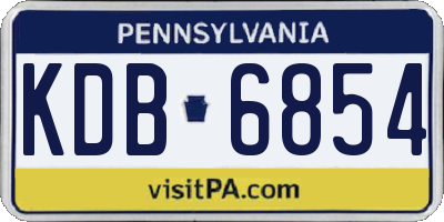 PA license plate KDB6854