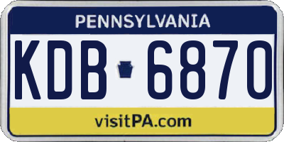 PA license plate KDB6870