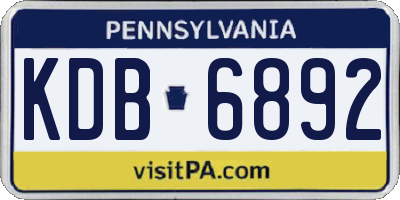 PA license plate KDB6892