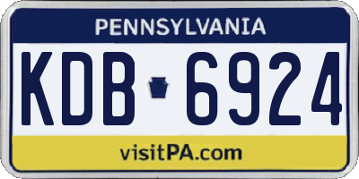 PA license plate KDB6924