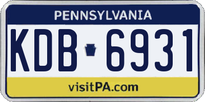PA license plate KDB6931