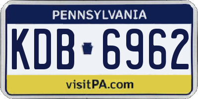 PA license plate KDB6962