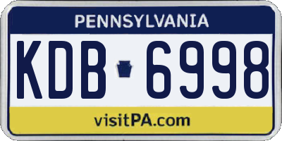 PA license plate KDB6998