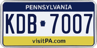 PA license plate KDB7007