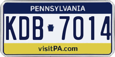 PA license plate KDB7014