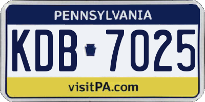PA license plate KDB7025