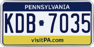 PA license plate KDB7035