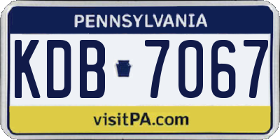 PA license plate KDB7067
