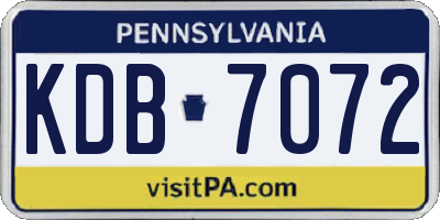 PA license plate KDB7072