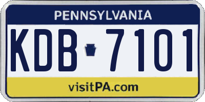PA license plate KDB7101