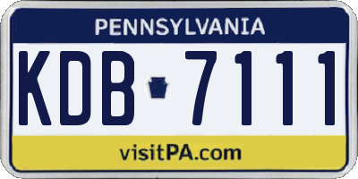 PA license plate KDB7111
