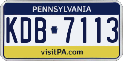 PA license plate KDB7113