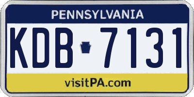 PA license plate KDB7131