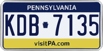 PA license plate KDB7135
