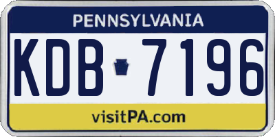 PA license plate KDB7196