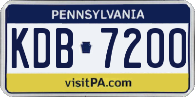PA license plate KDB7200