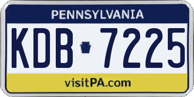 PA license plate KDB7225