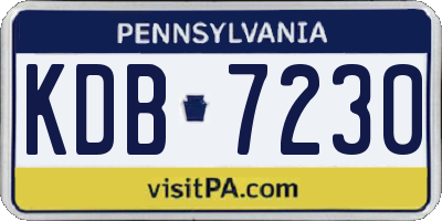 PA license plate KDB7230