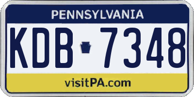 PA license plate KDB7348