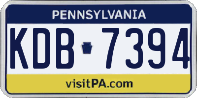 PA license plate KDB7394