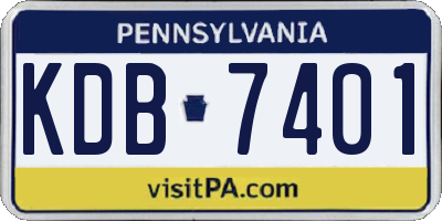 PA license plate KDB7401