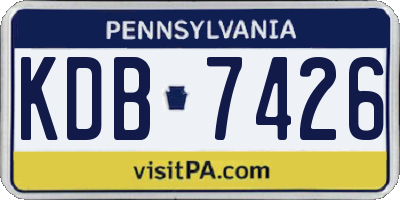 PA license plate KDB7426